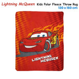 Lightning McQueen Printed Polar Fleece Throw Rug 130 x 160 cm V442-UGG-THROW-LIGHTNINGMCQUEEN-RED-RE