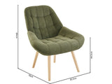 Nordic Tufted Wingback Accent Chair Olive Green Fabric V1127-AU-AM07-0LV