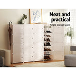 Artiss Shoe Rack DIY 16 Storage Cube Stackable White DIY-SHOE-16-WH