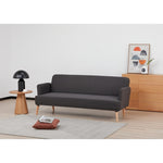 Merlin 3 Seater Sofa Futon Bed Fabric Lounge Couch - Charcoal V315-VOL-MERL-02