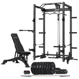 CORTEX PR4 Folding Power Rack with 130kg Olympic Bumper Weight, Bar and Bench Set V420-CSPR-PR4-C