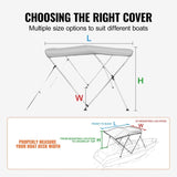 3 Bow Bimini Top Boat Cover, 900D Polyester Canopy with 1" Aluminum Alloy Frame, Waterproof and Sun V952-3GCYZYP6L677QR7NKV0
