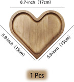 4-Piece Heart-Shaped Wooden Bowl Set Snack Fruit Dried Food Nut Candy Storage Decorative Display V1258-DP02-BOL-42