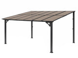 Instahut Gazebo Lean-To Pergola Garden Patio Polycarbonate 356cm X 275cm Brown GAZB-PLC-SRF-33X23-AB