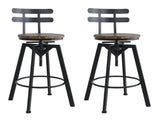Levede 2x Bar Stool Industrial Adjustable BR1058-1X2