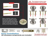 Satin Nickel Keyed Alike Entry Door Knob and Deadbolt Set, Stainless Steel, 3 Piece V1370-AZ4-08110