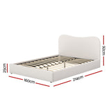 Artiss Bed Frame Queen Size Boucle DARA BFRAME-H-DARA-Q-WH-ABC