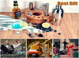 12-Piece Stainless Steel Cocktail Set with Bamboo Stand, Silver, Perfect Gift for Home Bar V1188-MS-325-1516