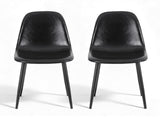 Artiss 2x Dining Chairs Retro PU Leather Kitchen Lounge Cafe Accent Chair Black DINC-B-B04-BKX2