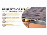 5 Inch Aluminum Gutter Hangers with Assembled Screw - Hidden Brackets for Rain Gutter Support, 50 V1370-AZ4-10473