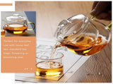 Glass Flower Teapot Small Loose Leaf Kettle for Scented Water Brewing Office and Home Use V1370-AZ4-16026
