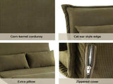 Artiss Floor Lounge Sofa Bed Folding Chaise Chair Green & Coffee Table Side Table Marble Effect FLOOR-SBL-04VEL-COF-MB
