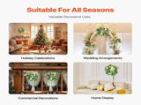 Artificial Decorative Wreath 58.42cm Blue White Green Hydrangea Rose Floral Wreath with Berries & V767-VVR-ZSHHXQHTMLBL4G2OKV0