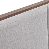King Bed Frame with Melamine Finishing Fabric Upholstered Headboard LED Light V43-BED-MYLS-K