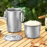 Stainless Steels Steaming Pots Camping Hiking Rice Cooker Rice Soup Outdoor Cookware Travel V1369-AZ3-W-13748