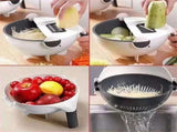 Multifunction Rotate Food Vegetable Cutter Chopper with Drain Basket Large Capacity Portable Kitchen V1294-YM0523-3118220018411
