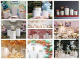 5pcs Metal Round Plinth Cylinder Pedestal Stand Wedding Decoration Cake Flower V201-C0005WH8AU