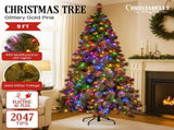 Christabelle 9ft Christmas Tree Glittery Gold Pine Needles 850 LED Multi-Functional Lights Xmas 112_SENGG9