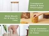 CARLA HOME 12 Pack Glass Storage Jars with Bamboo Lids for Kitchen Pantry, Pasta, Snacks, Cookies, LSB-36241