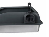 Pawz Stainless Steel Cat Litter Box Big Cats Kitten High Sided Easy Clean Grey PT1393-GY-AU