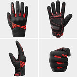 Breathable Mesh Motorcycle Gloves Touchscreen with TPR Palm Pad Hard Knuckle-Red-Large V1164-325744