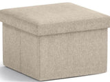 Small Storage Ottoman Foldable Collapsible Cube Square Linen Ottoman Foot Rest Stool Seat,for Living V1366-AZ2-W-24581