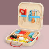 wooden toolbox, animal themed toy, building set, kids construction toy, fine motor skills, creative V1106-819-76755-MLT-11