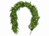 Christmas Garland with Warm Lights Gold Berries Pinecones 1.8M 70.9 Inch Pre-Lit Holiday Garland V1369-AZ3-W-11191