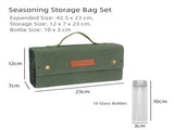 Green canvas spice storage box With 10 bottles V888-ELOSUNG39089