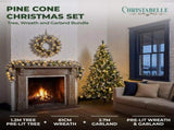 Christabelle 1.2m Pre-Lit LED Tree 61cm Alpine Snow Wreath Prelit 2.74m Alpine Snow Christmas G CMB-JFA120LED-WGP