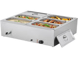 Commercial Food Warmer, 1500W Electric Stainless Steel Steam Food Warmer with Lid, 6-Pan Fast V952-SYSPBWQPTK61338ZN002V3
