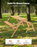 VEVOR 2-in-1 Transforming Interchangeable Picnic Table, Outdoor Wooden Table and Bench Set, Portable Foldable Bench with Umbrella Hole, Patio Dining Furniture for Garden, Backyard, Porch  V952-2HYKBXYCZ45FP7QYPV0