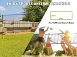 Outdoor Portable Volleyball Net System, Adjustable Height Steel Poles, Professional Volleyball Set V952-PQWTZ323YCGGF6Y0EV0