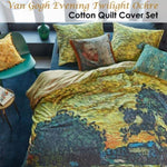 Van Gogh Evening Twilight Ochre Cotton Sateen Quilt Cover Set Queen V442-HIN-QUILTCS-EVENINGTWILIGHT-OCHRE-QS