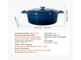 Enameled Cast Iron Dutch, 5.7L Pot with Lid and Dual Handles, Heavy-Duty Durable Cookware Pan, V952-ZTHLKX6QTTCT7F6PS001V0