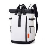 White Urban Explorer Roll-Top Backpack - Water-Resistant Large Capacity Bag for Travel, Work & V888-ELOSUNG33384