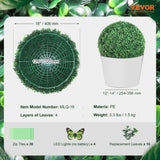 VEVOR Artificial Topiaries Boxwood Trees, 24” Tall , Ball-Shape Faux Topiaries Plant, V952-RGZWXJQ16YC0L5L4VV0