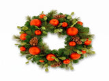 Christabelle 61cm Sable Fir Christmas Wreath Pre Lit Multi Function LED Eucalyptus Pine Cones R 112_SENSF61