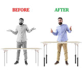Table Leg Extenders for Folding Tables, Folding Table Legs Extensions for Straight and Bent Legs, V1192-AZ-W-1032