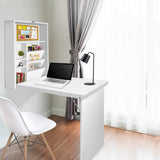 Artiss Computer Desk Bookshelf Wall Mount White DESK-WALL-WH