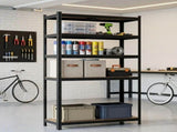CARLA HOME 5 Tier Steel Shelving Unit - Garage Storage Shelf - Black - Modern V178-36477