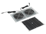 15W Solar Panel Powered Fan Efficient Solar Powered Dual Fan Kits for Chicken Coop Greenhouses Shed V1294-YM0703-3114230040611