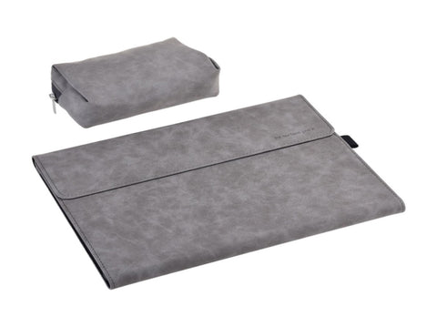 Light Gray Leather Tablet Case For Microsoft Surface Pro X With Power Bag - 13 Inch PRL-0191191060DBT_NZ