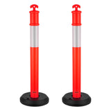 2 Pack Traffic Delineator Posts, 1140 mm Traffic Safety Cones with Fillable Base and Reflective V952-TCDZJTJSZHS4ZA5MR001V0