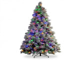 Christabelle 2.3m 7.5ft Alpine Snow Christmas Tree Pre Lit Multi Function LED Flocked Pine Cone 112_WFLAS75
