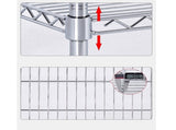 Modular Wire Storage 90x45cm Steel Shelving Chrome With Fixed Legs For Garage Warehouse Or Kitchen V63-841421