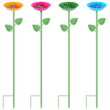4Pcs Bee Watering Station with Colorful Flower Design Garden Butterfly Bird Bath Robust and Enduring V1366-AZ2-W-15002