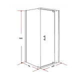 Shower Screen 1000x700x1900mm Framed Safety Glass Pivot Door By Della Francesca V63-829071