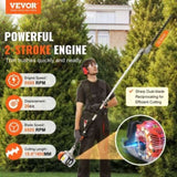 15.7-inch 26CC 2 Cycle Gas Hedge Trimmer, Gas Powered Pole Hedge Trimmer with Dual Sided Dual Action V952-RQLLJGZJDLLJRN337V0