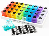Monthly Pill Case with 32 Removable Compartments and Marking Labels, Twice a Day 30-Day Pill V1189-LC-RY-00262
